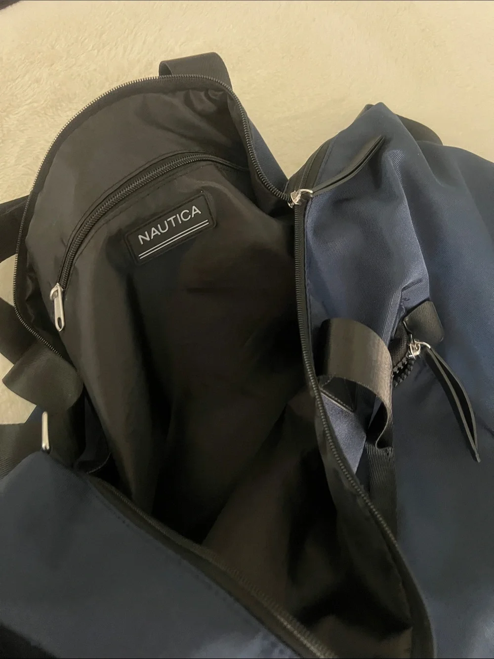 Nautica unisex Navy Blue Travel Duffel with Black Straps never used